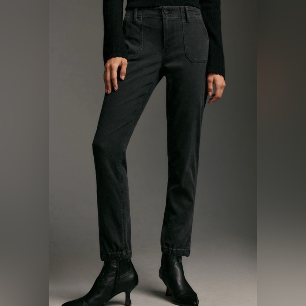 Paige Mayslie High Rise Jogger Jeans Velvet Side Insert